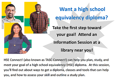 Get help earning a high school equivalency diploma